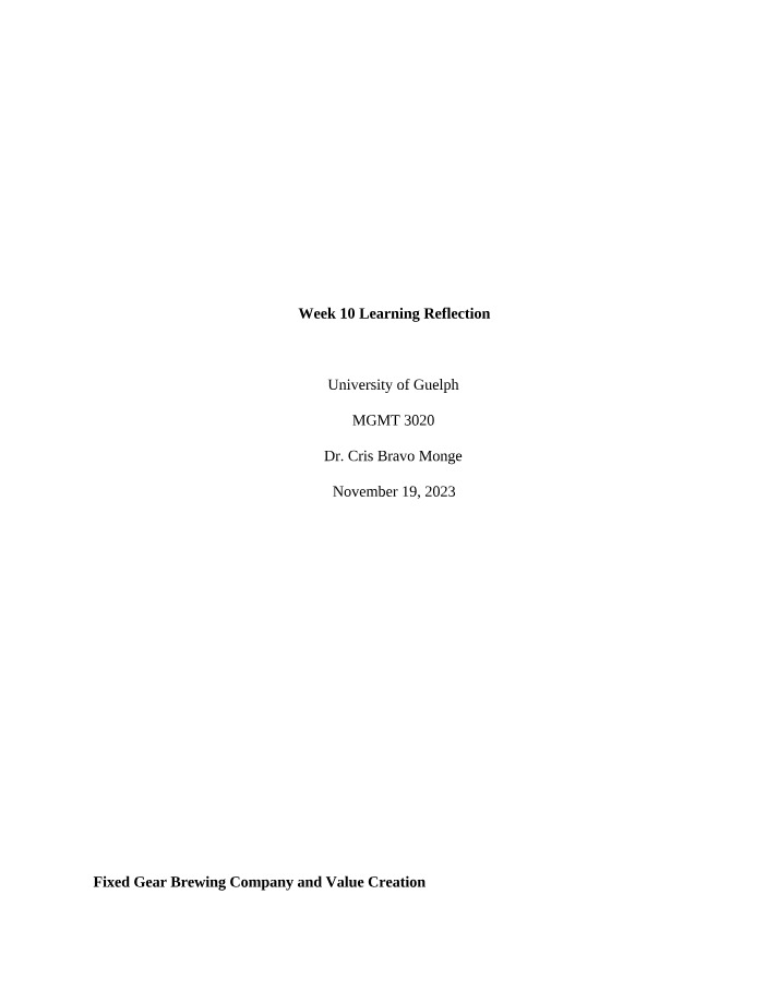 Week 10 Learning Reflection CSR