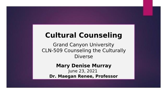 Diversity in Counseling