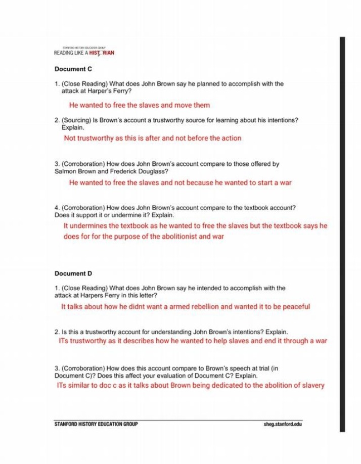 Reading Like a Historian - Documents C and D (Stanford History Education Group)