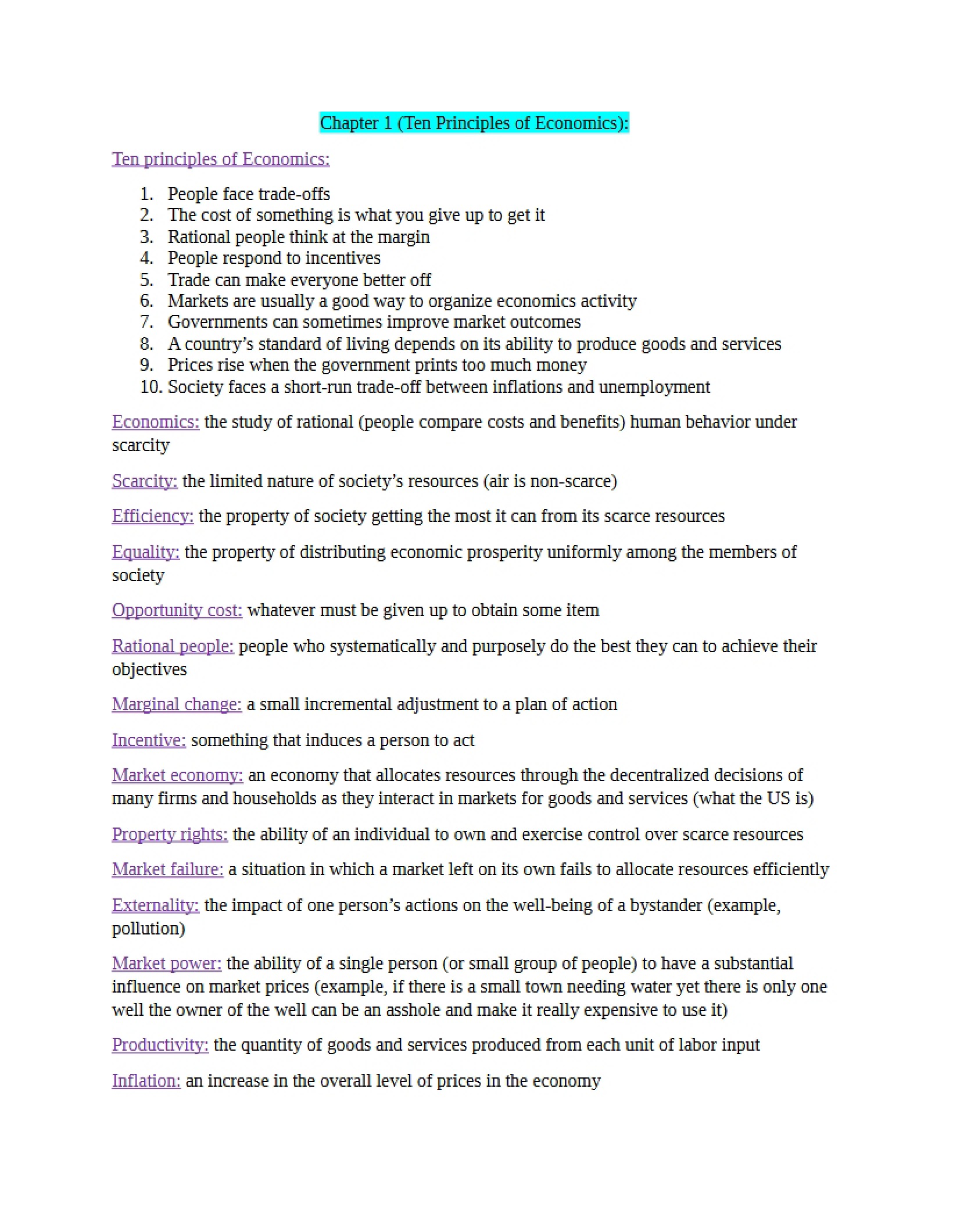 Study Guide for ECON252 Final