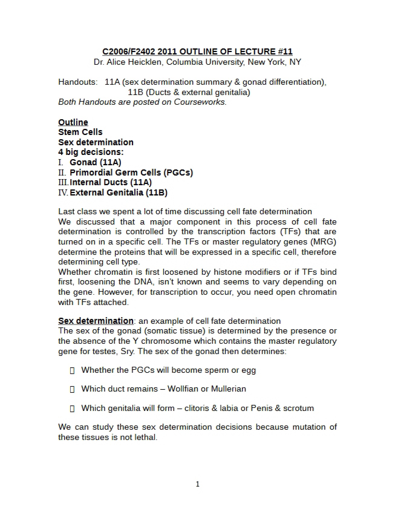 Molecular Biology II Lecture Notes