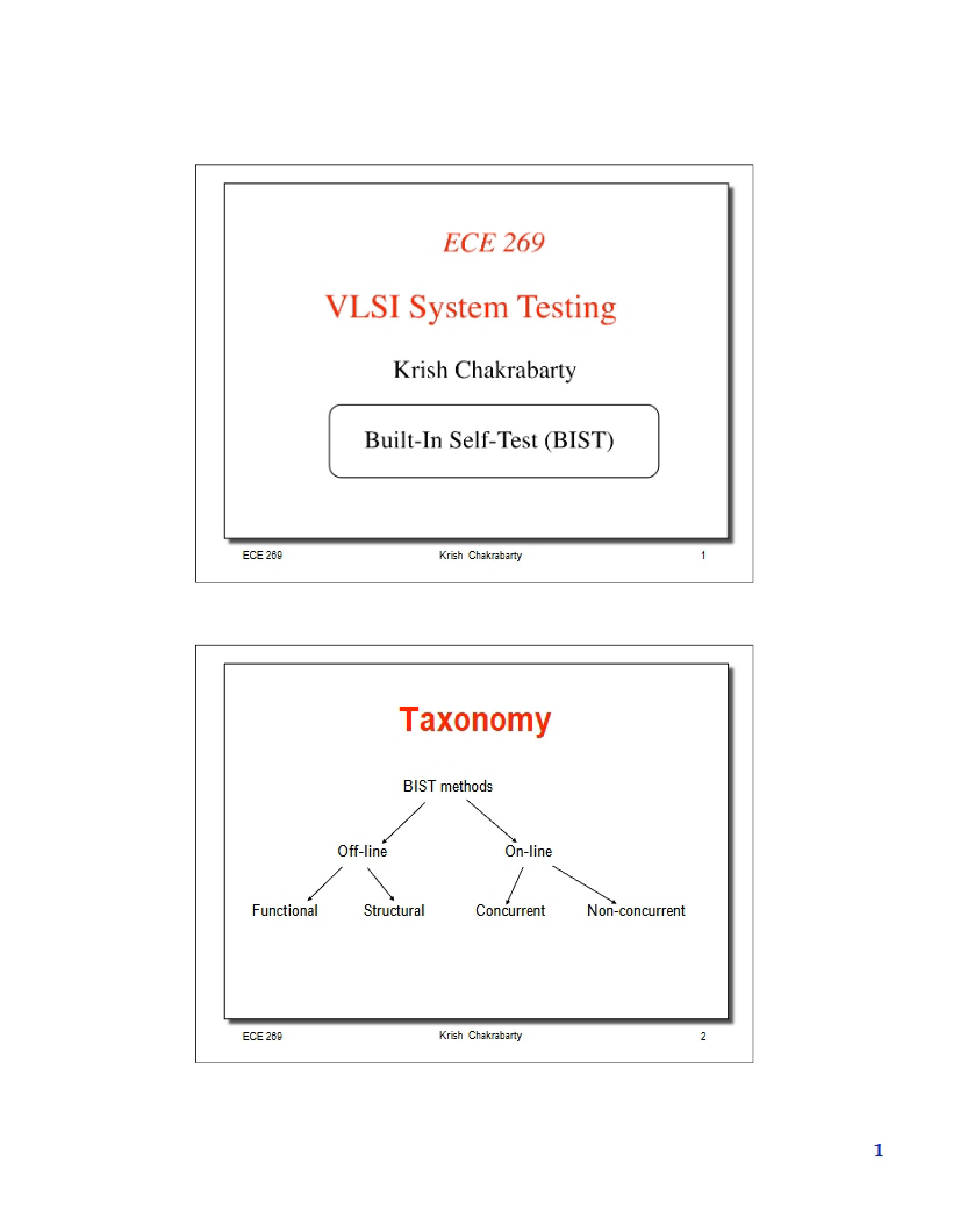 Testing of VLSI Systems - 6 Pages