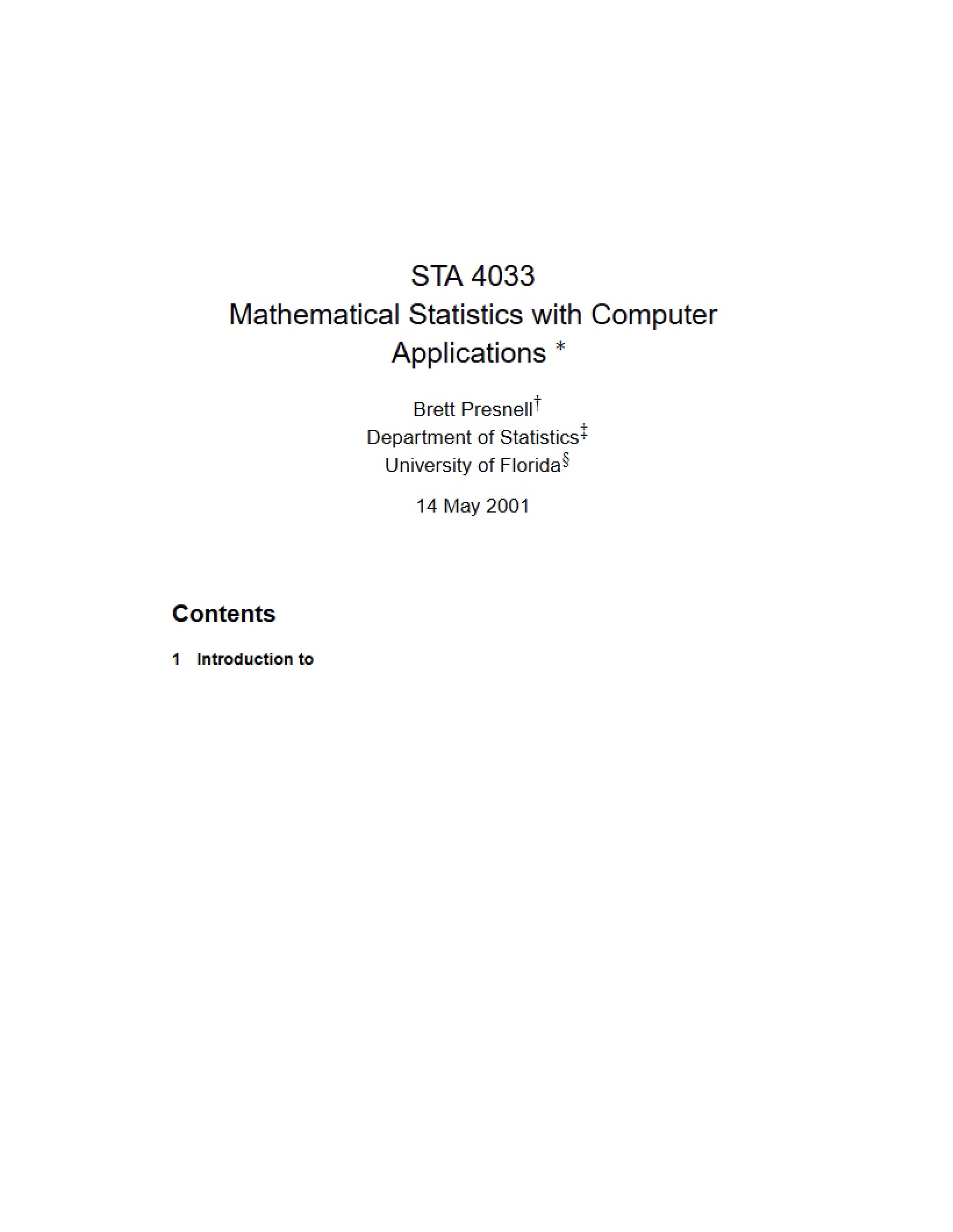 Statistics with Computer Applications