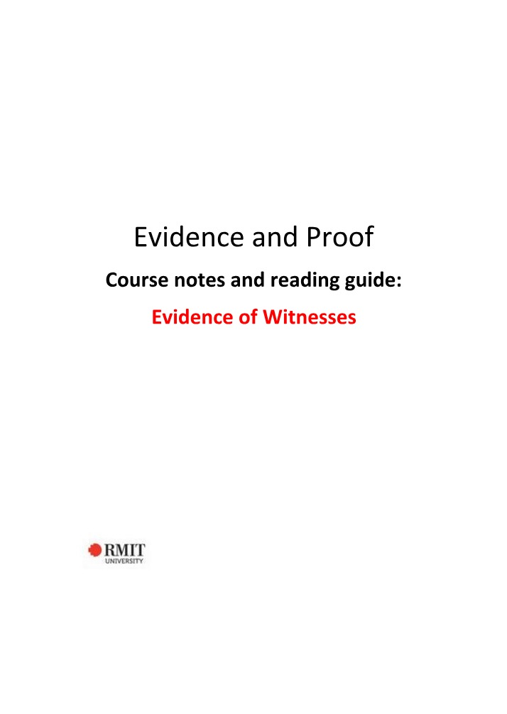 Witness Evidence