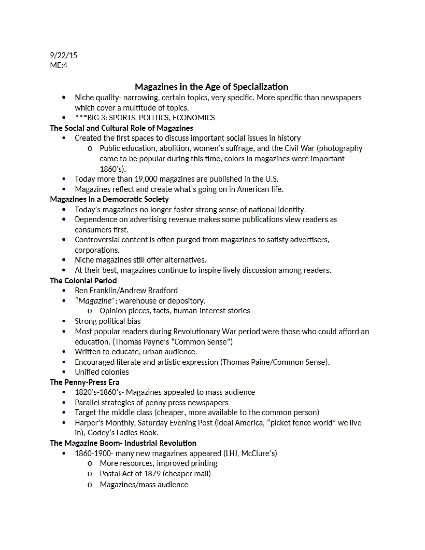 Specialization Age Magazines