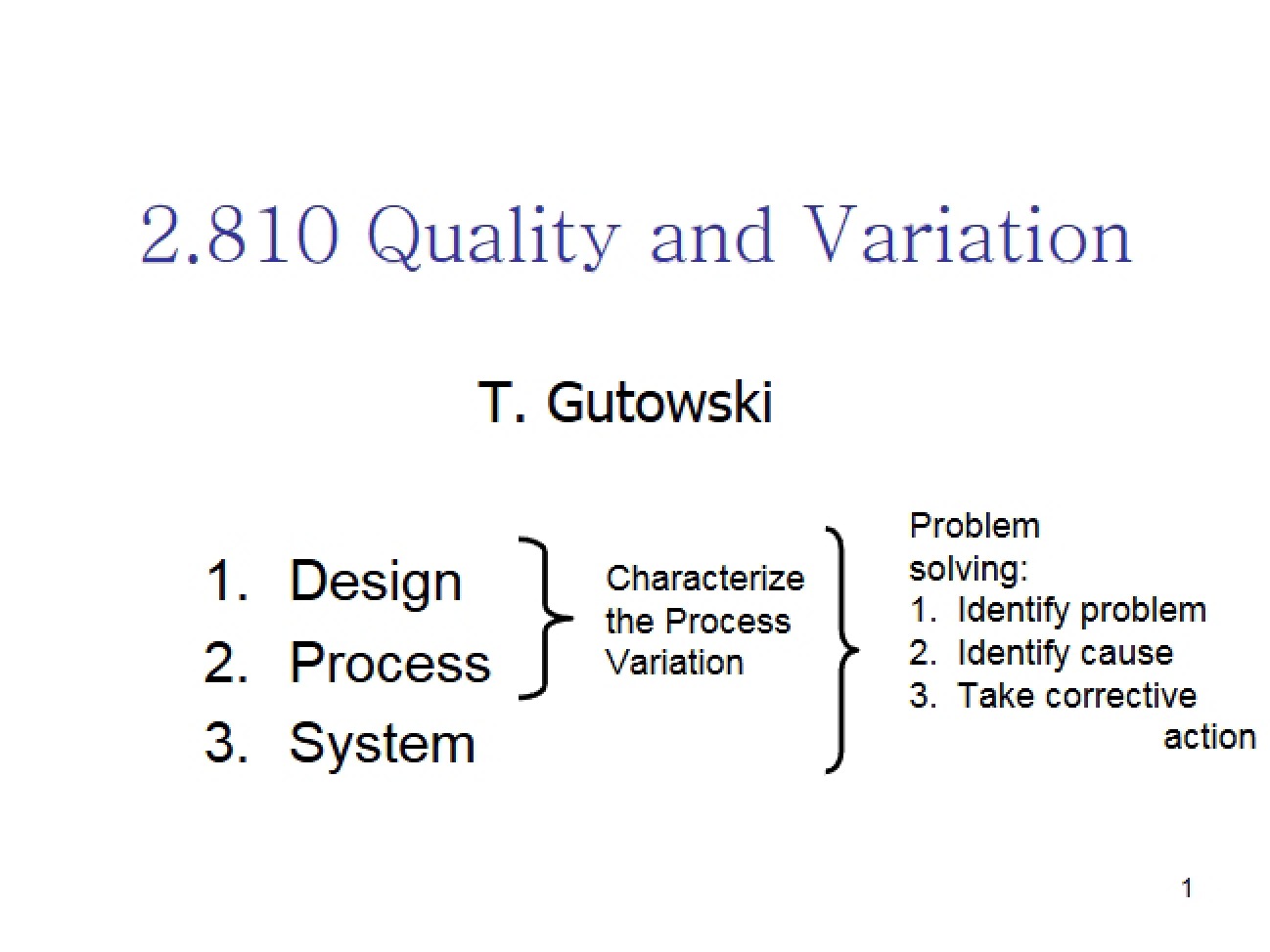 Variation and Quality