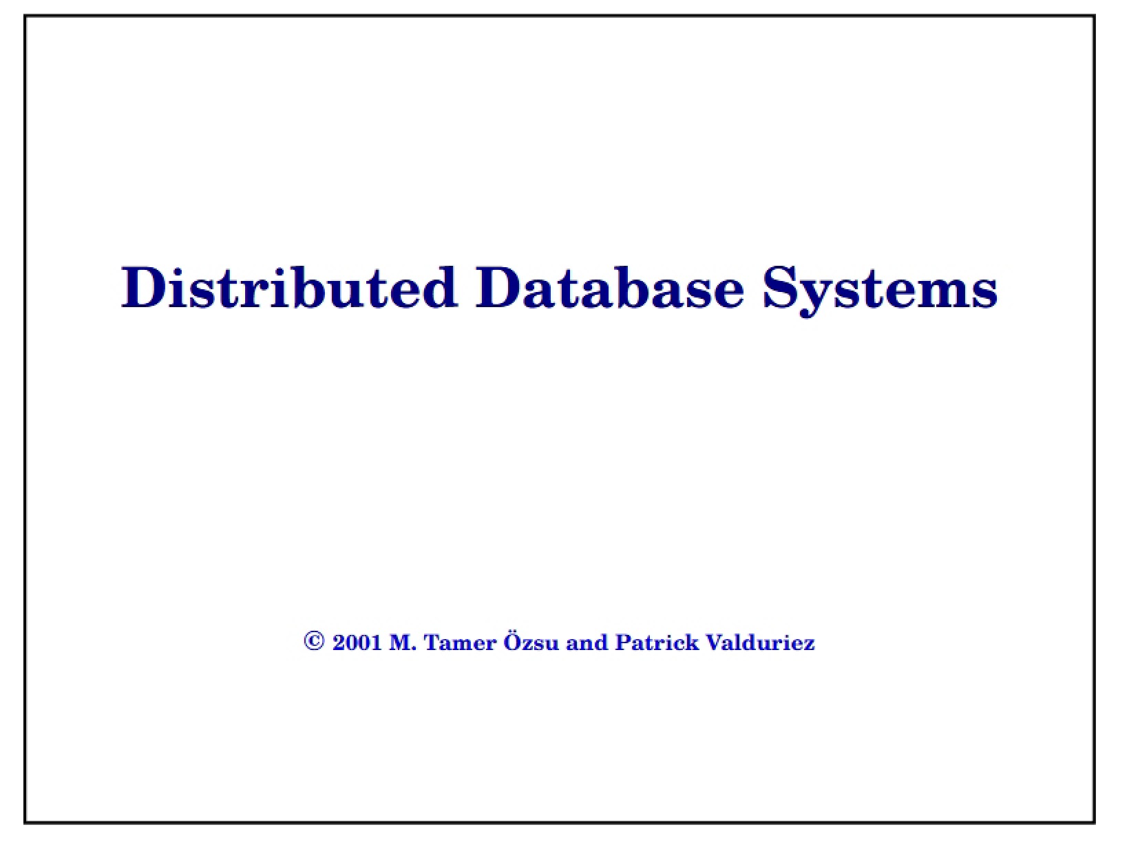 Systems for Distributed Databases