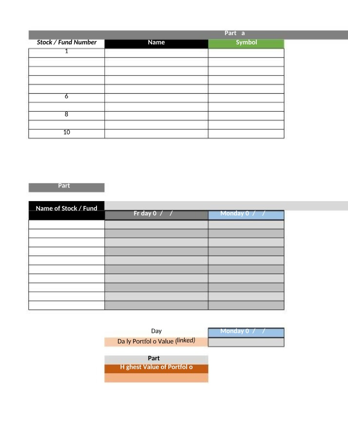 Template for Stock Project