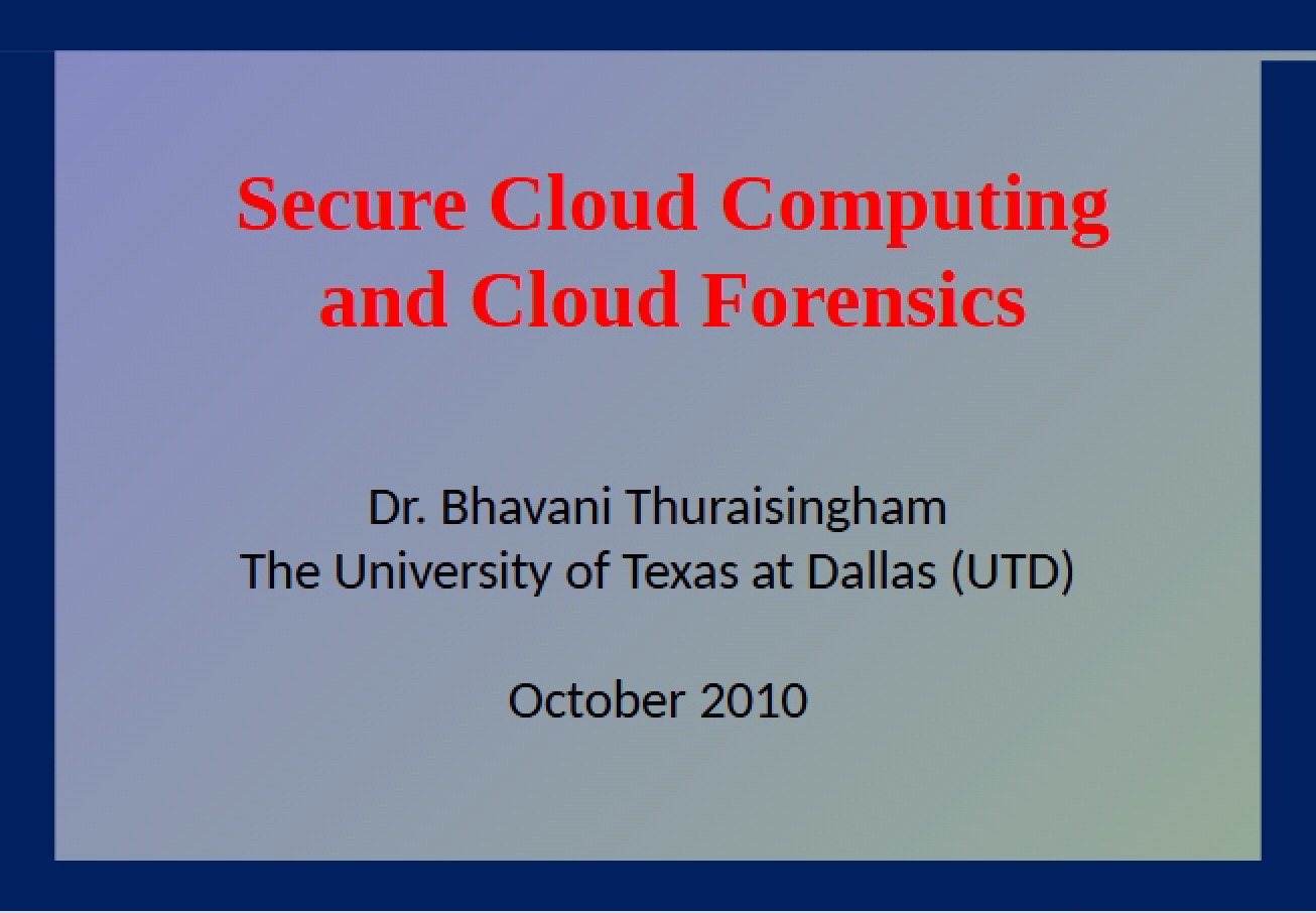 Cloud Forensics and Computing Security
