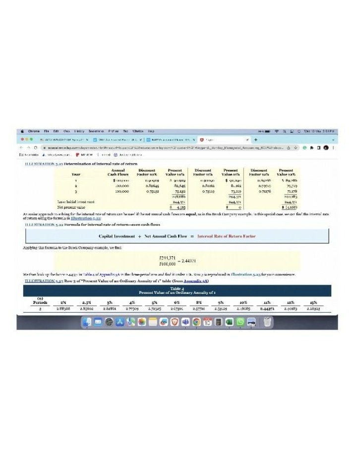 Internal Rate of Return and Present Value Annuity Table Calculations