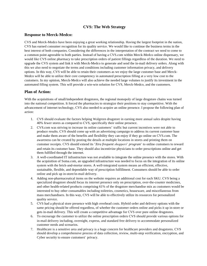 CVS Web Strategy Optimization for Better Customer Experience