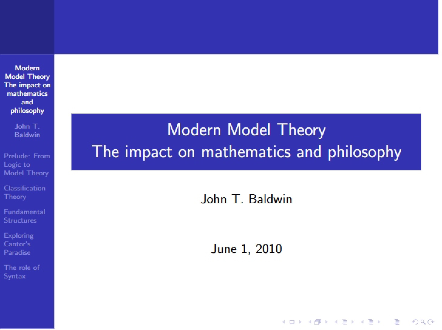 Mathematics and Philosophy Impact of Modern Model Theory