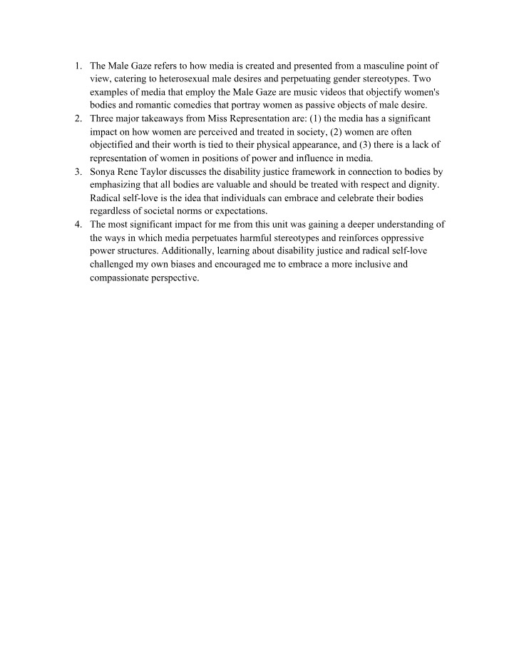 Media's Masculine Perspective - The Male Gaze and Gender