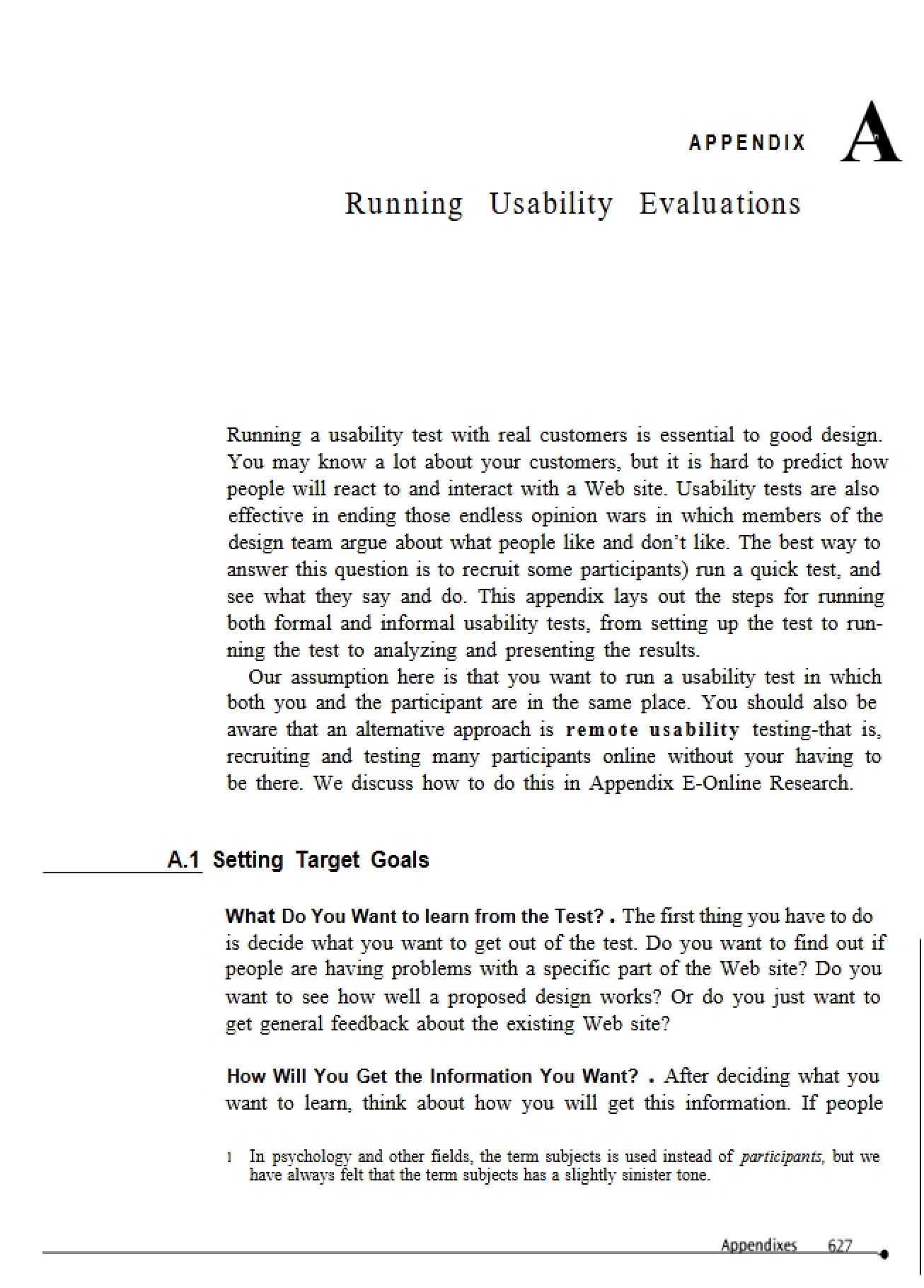 Evaluations for Usability