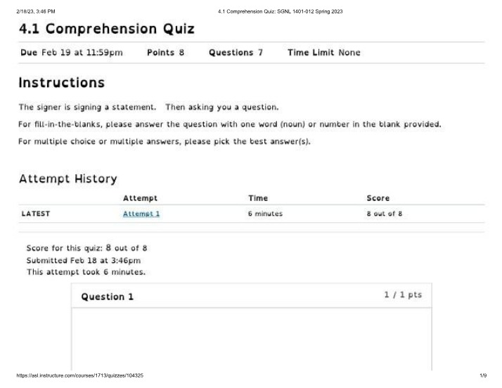 Quiz 4.1 Comprehension