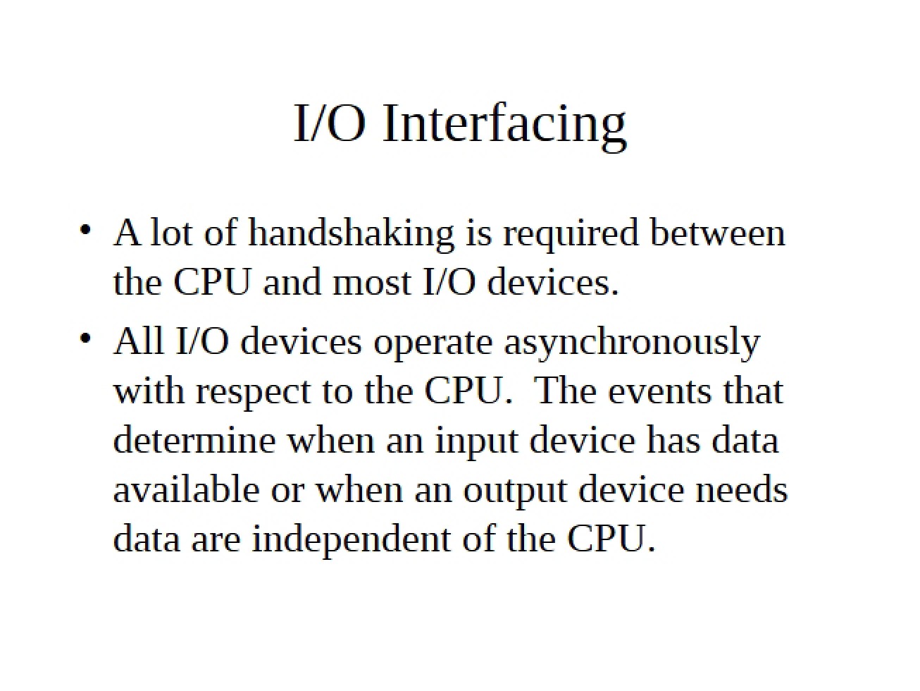 Interfacing IO