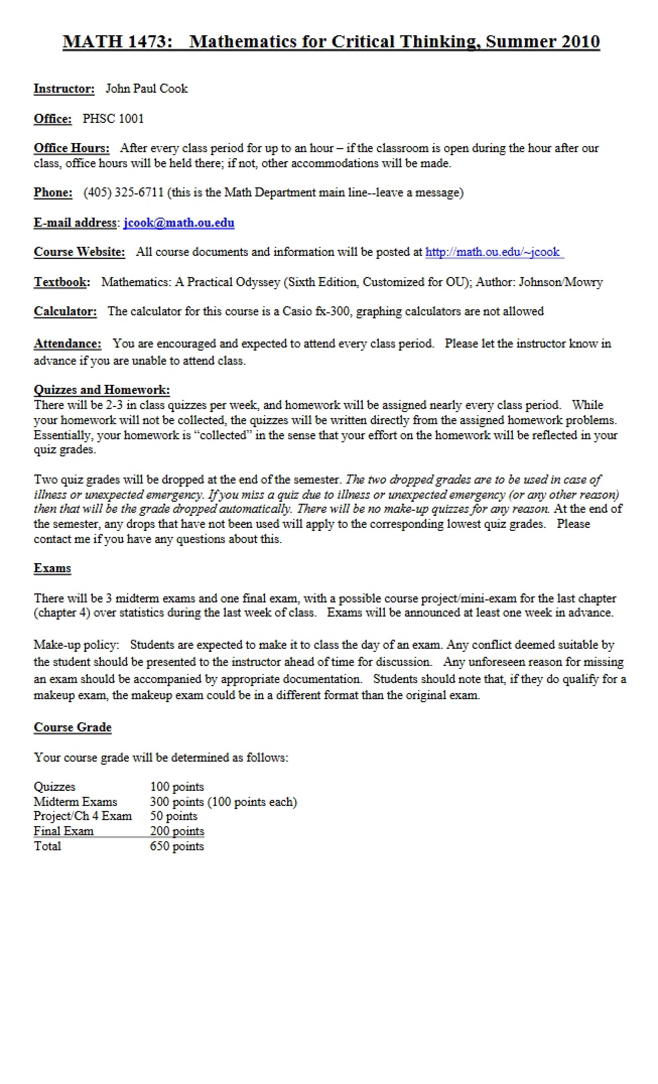 Math 1473 Class Syllabus