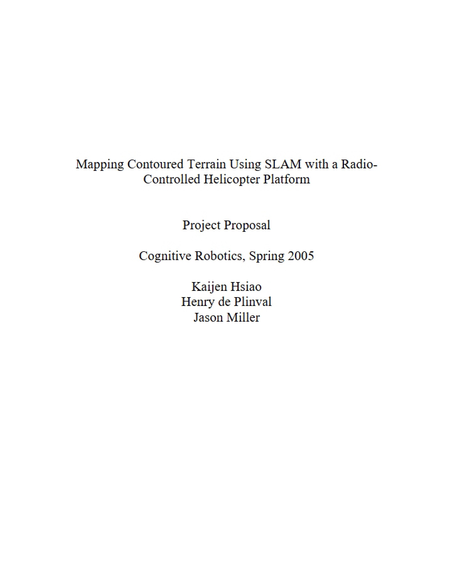 Contoured Terrain Mapping - Cognitive Robotics