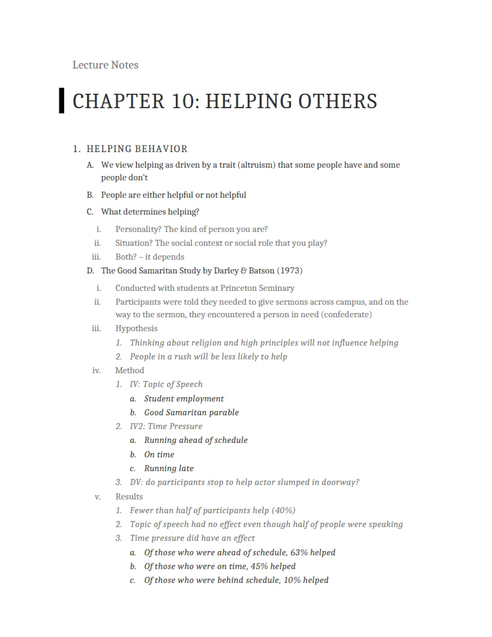 Helping Others Chapter 10