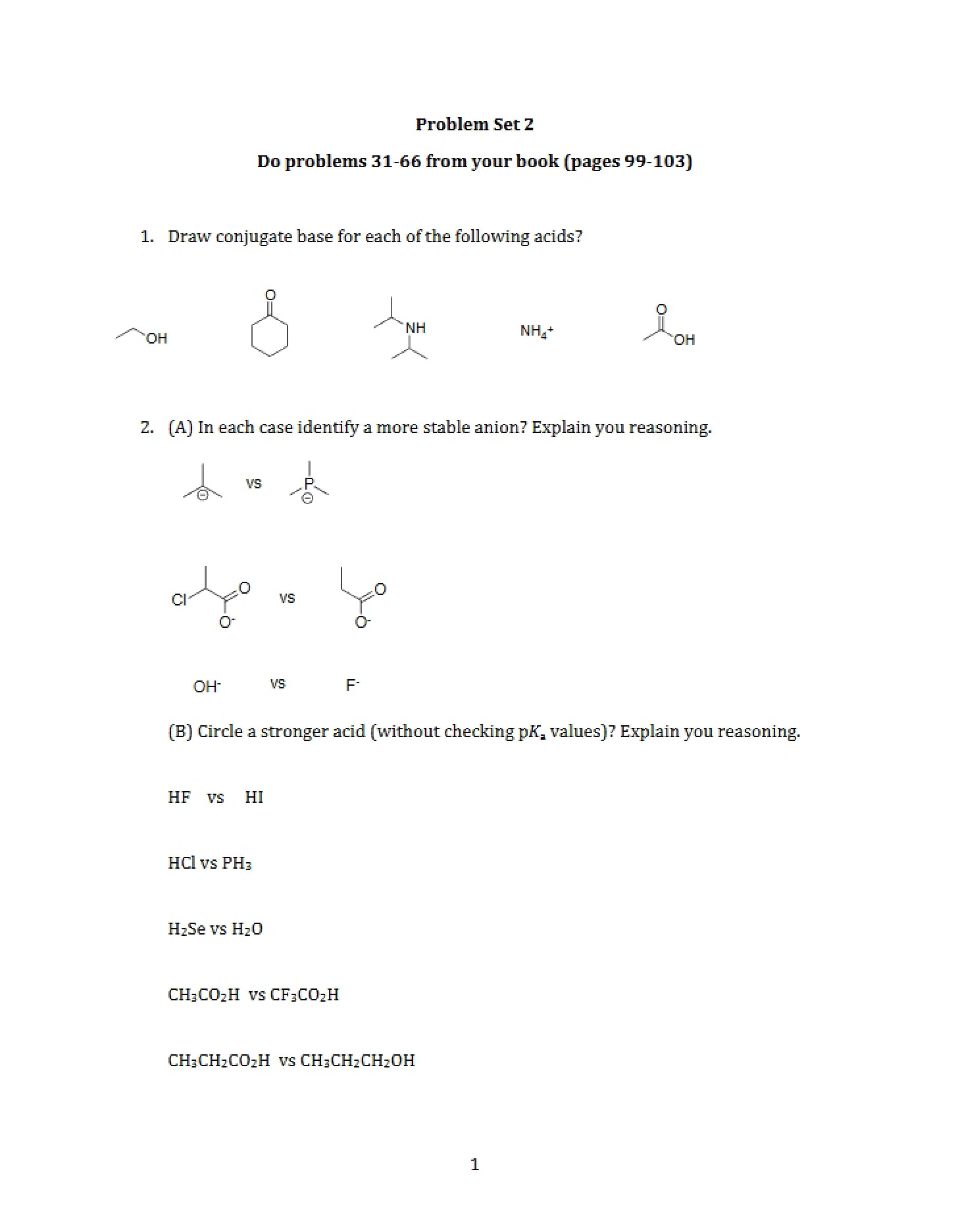 Second Problem Set