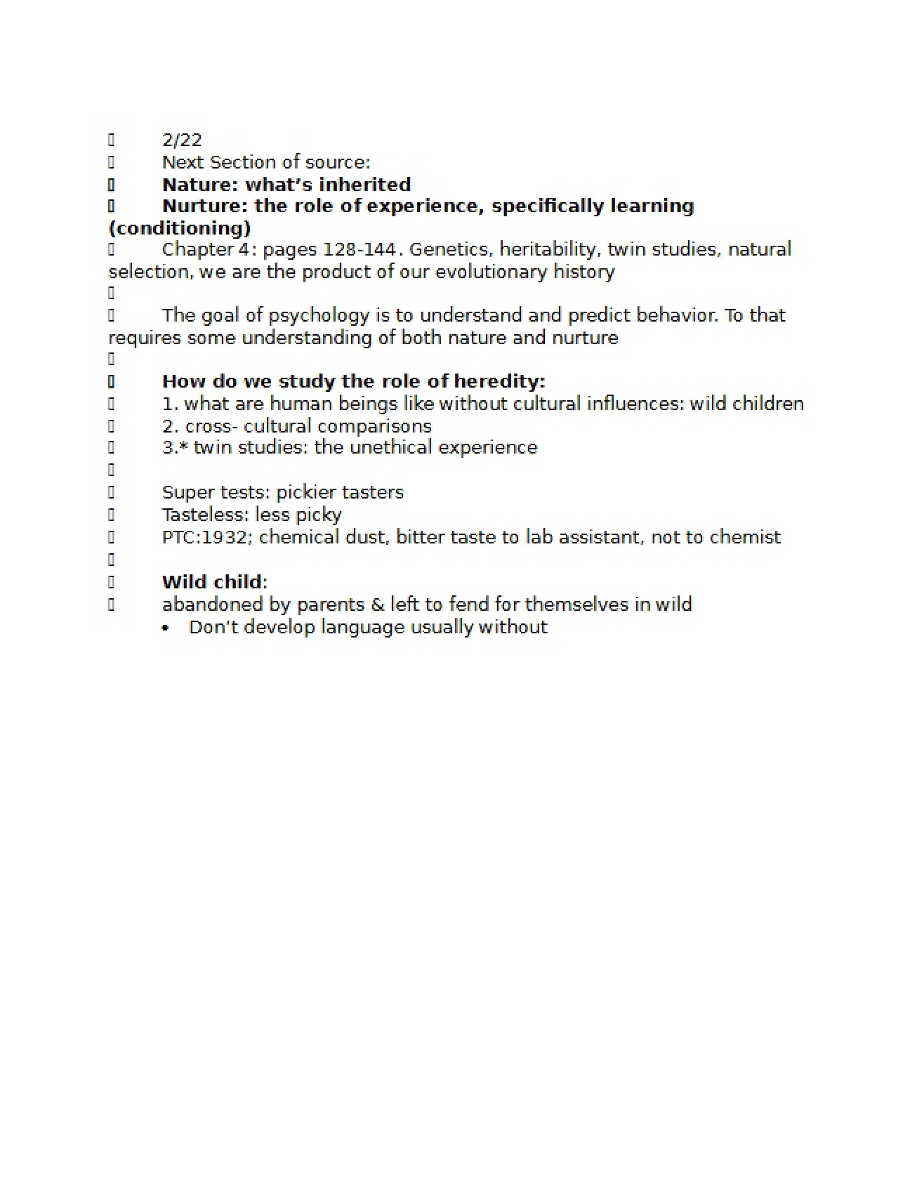Notes for Exam Three