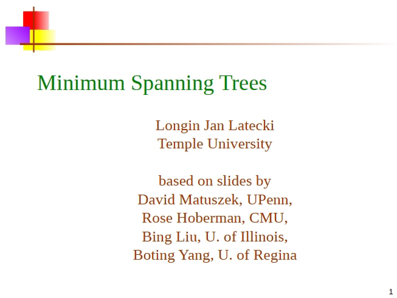 Techniques for Minimum Spanning Trees