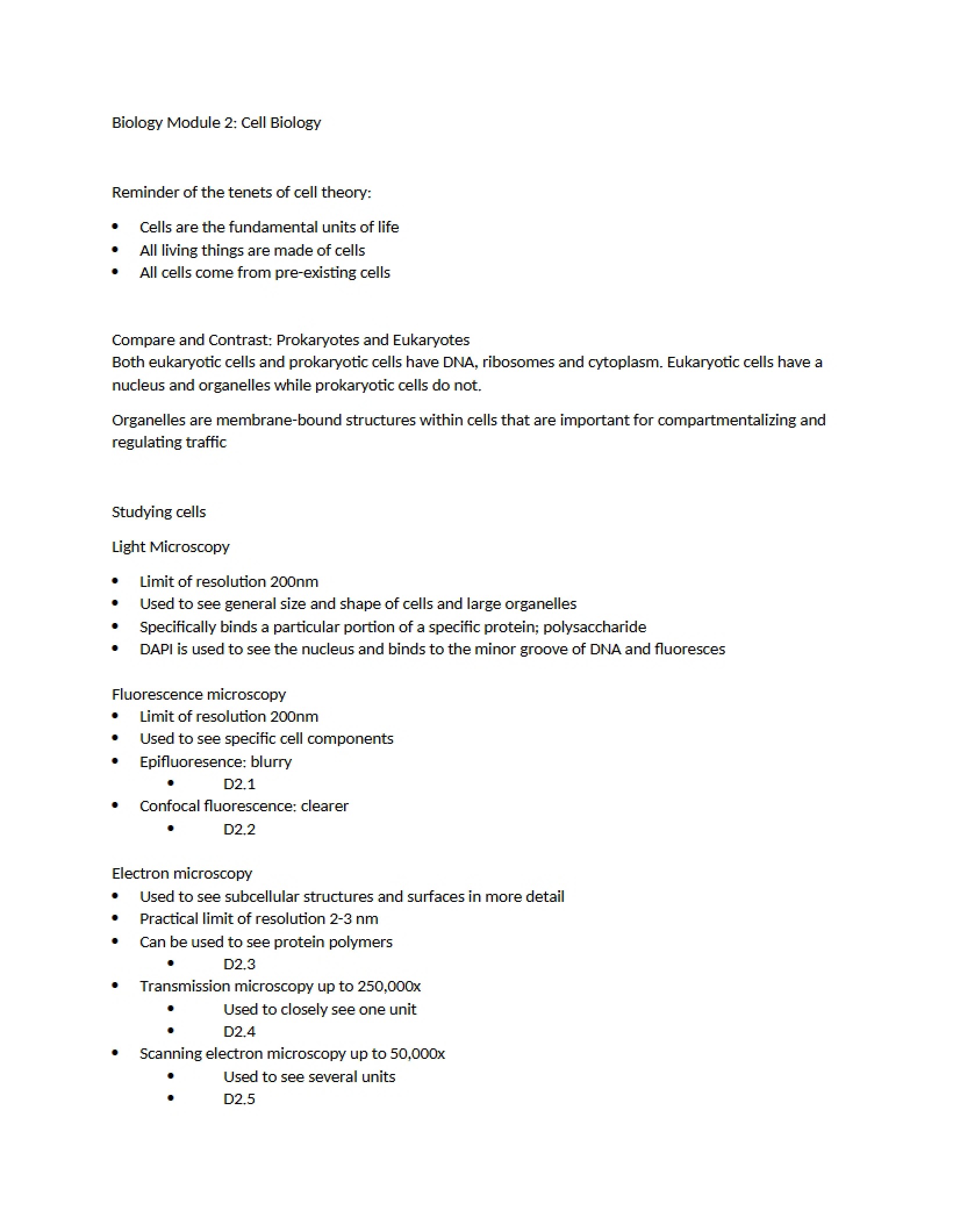 Module Two Cell Bio