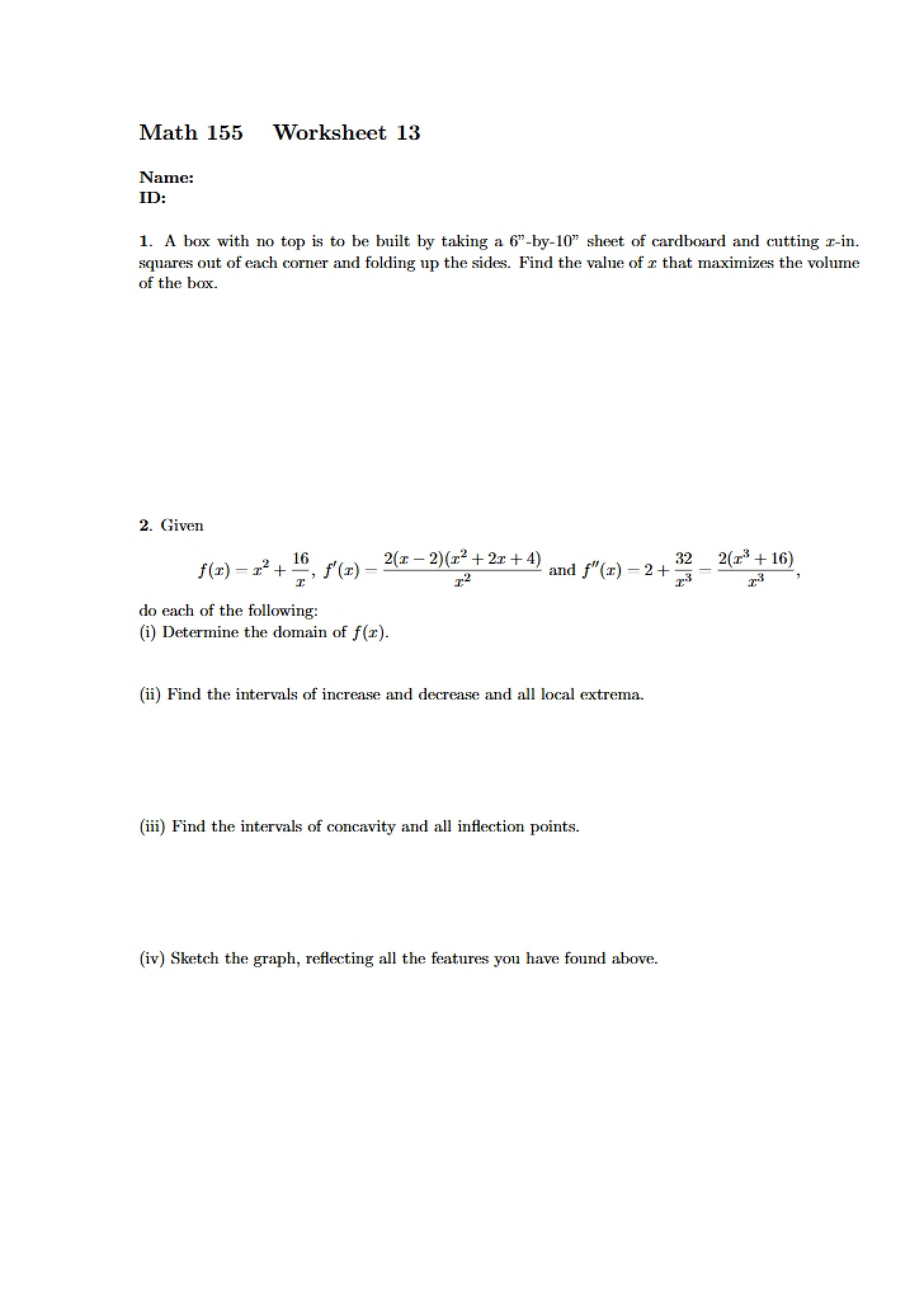 Worksheet Number 13