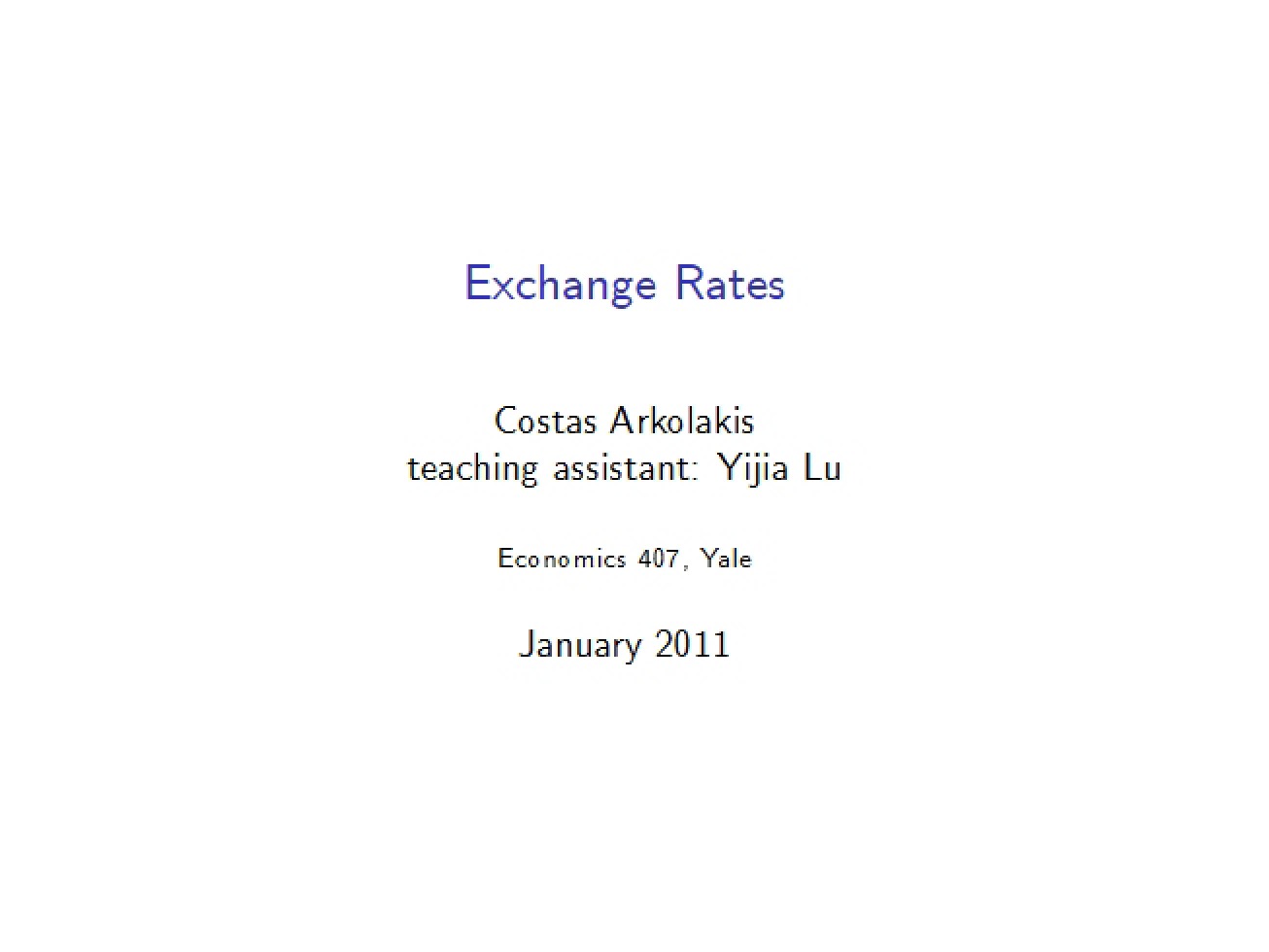Rates of Exchange