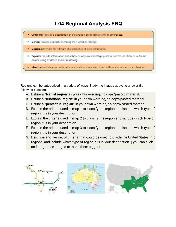1.04 FRQ - Regional Analysis