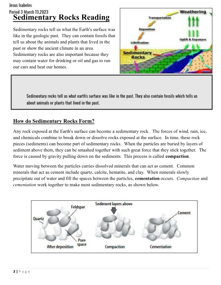 Earth's Past Revealed in Sedimentary Rocks