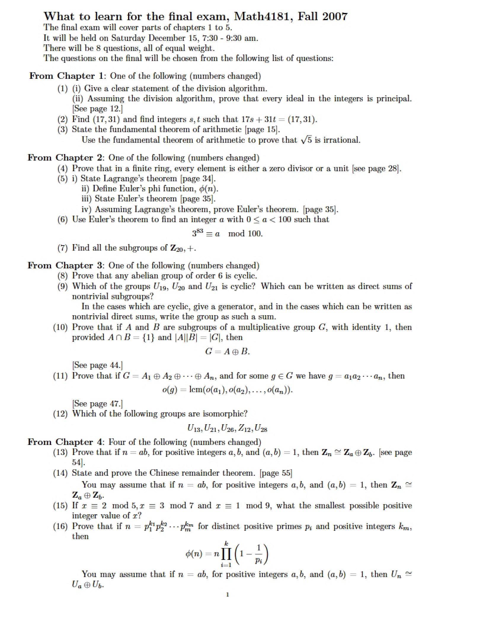 Number Theory Study Notes