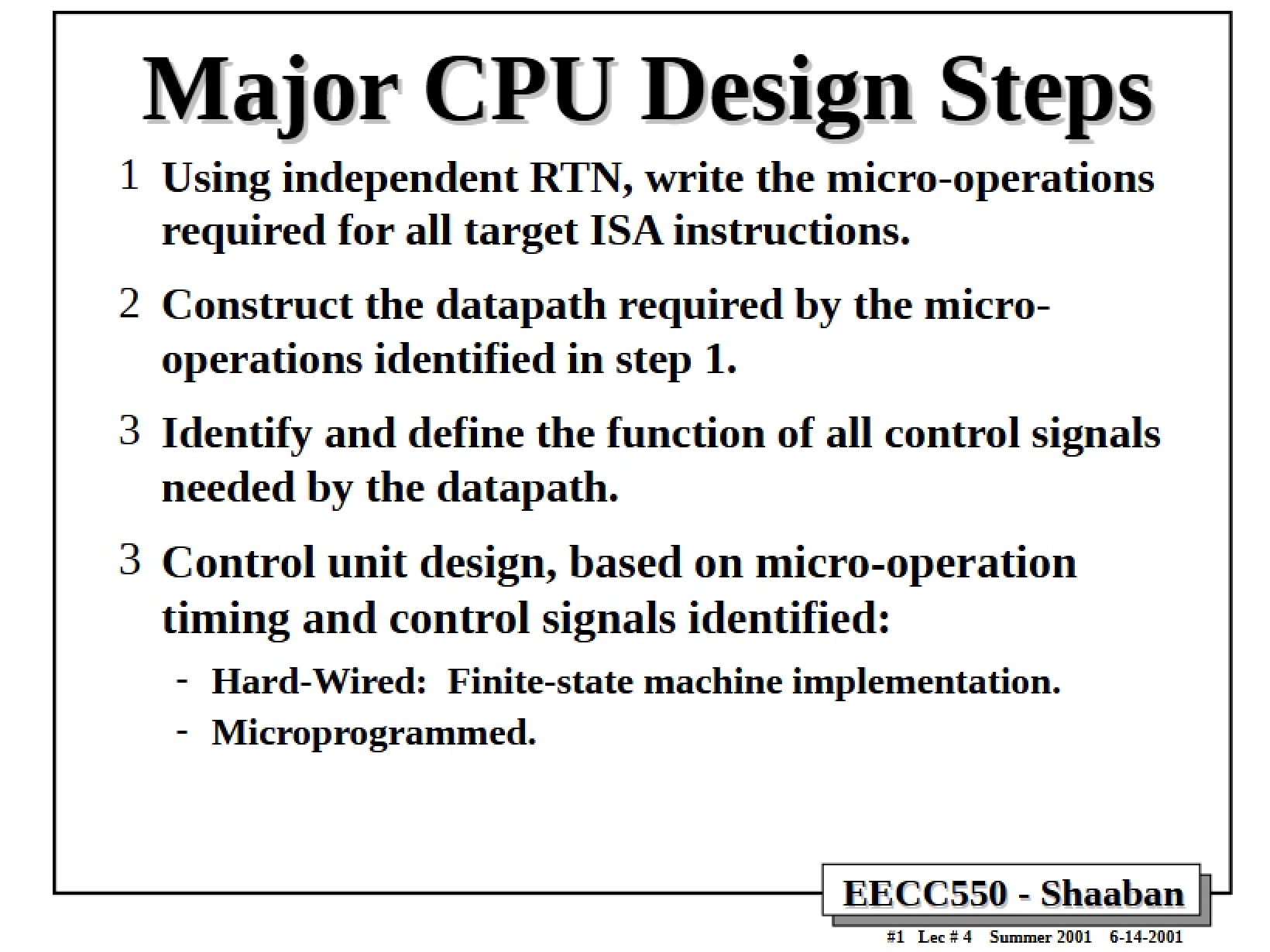 Key Phases in CPU Design