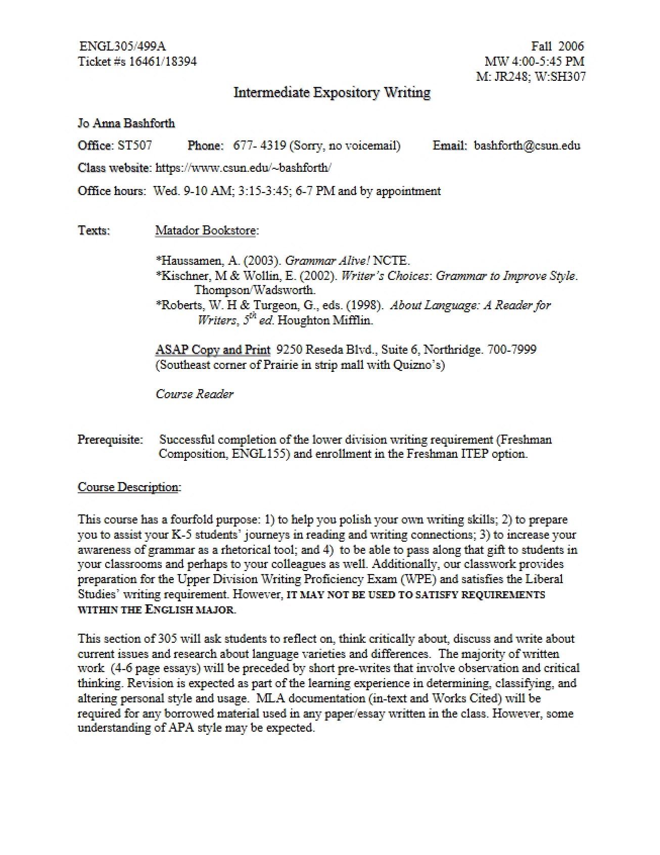 Expository Writing Syllabus V1