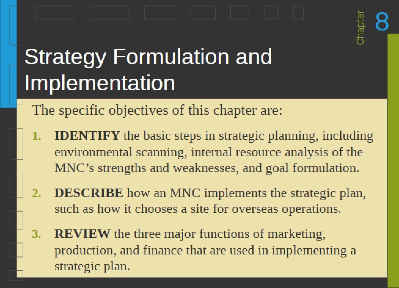 Implementing and Formulating Strategy