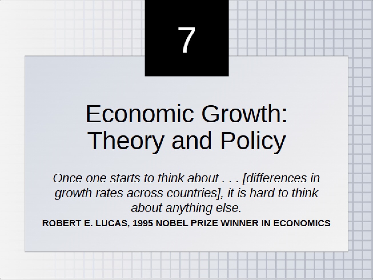 Policy and Theory of Economic Growth