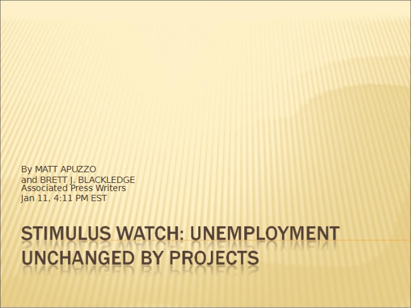 Analysis of Economic Stimulus
