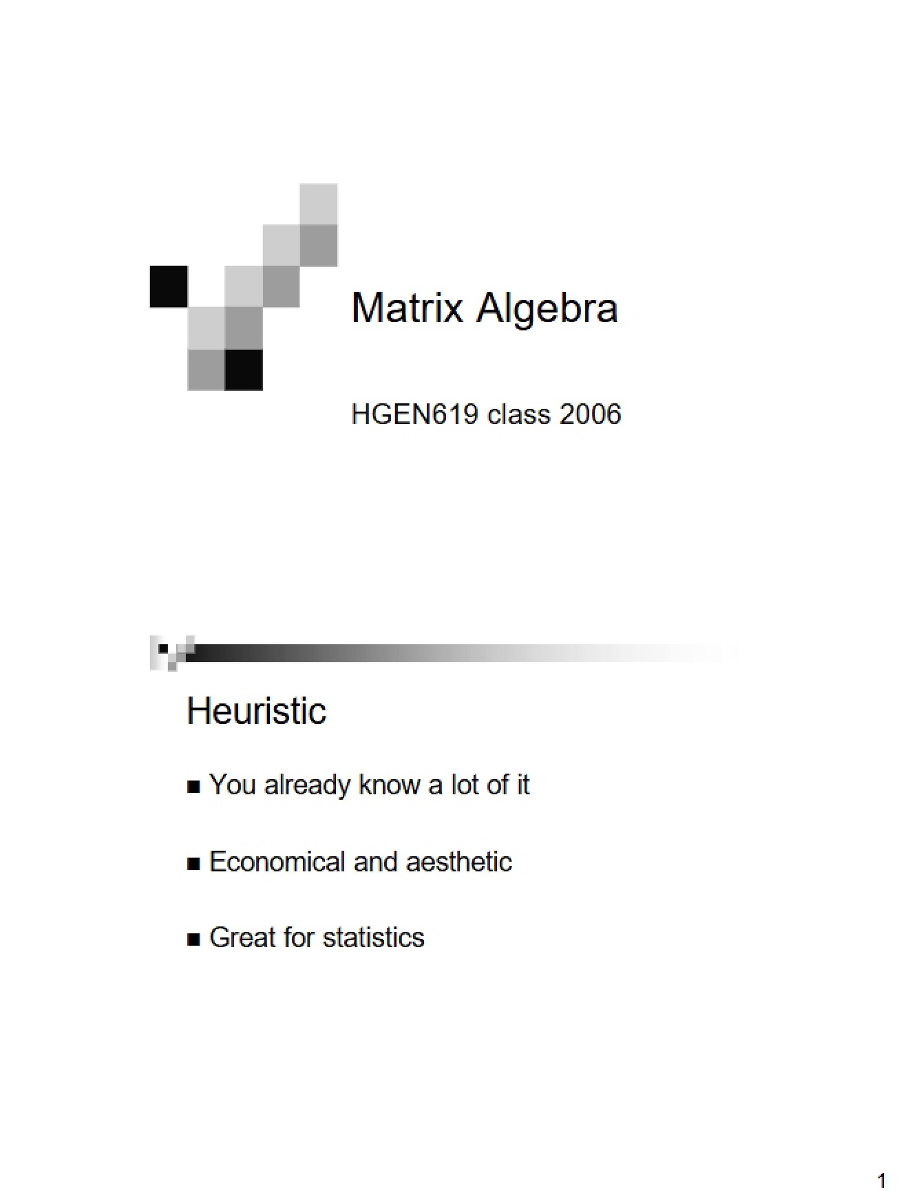 Matrices and Algebra