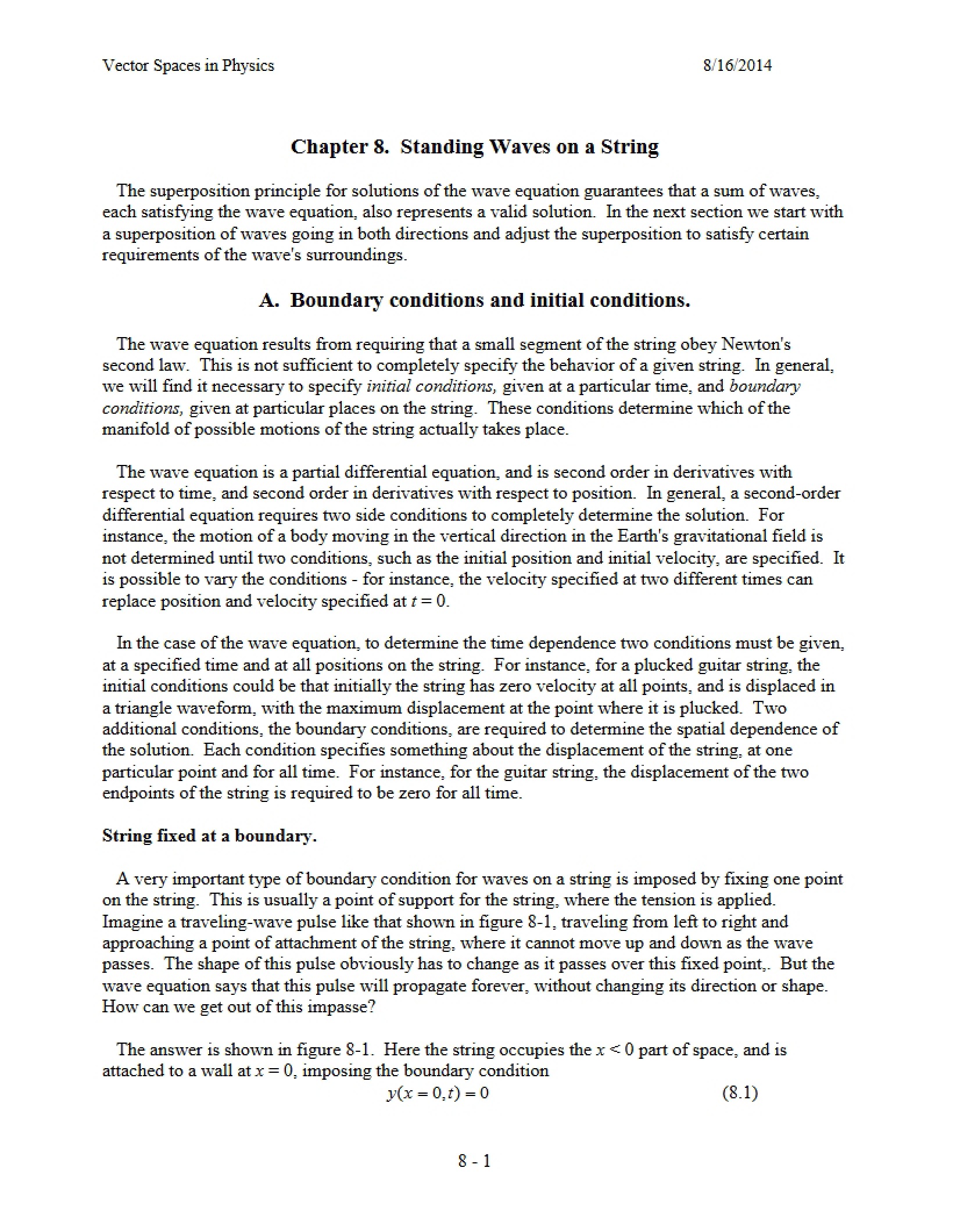 Chapter Eight Standing Waves (String)