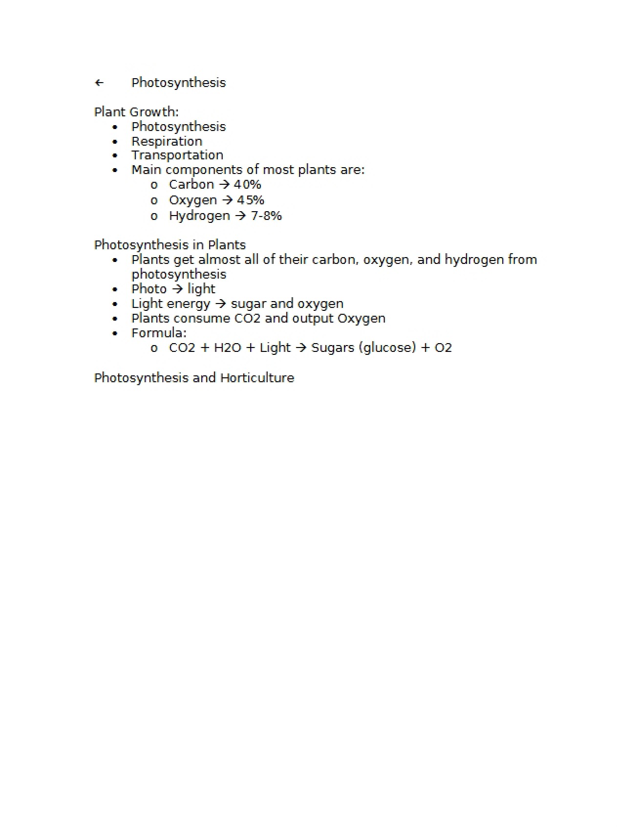 Overview of Photosynthesis