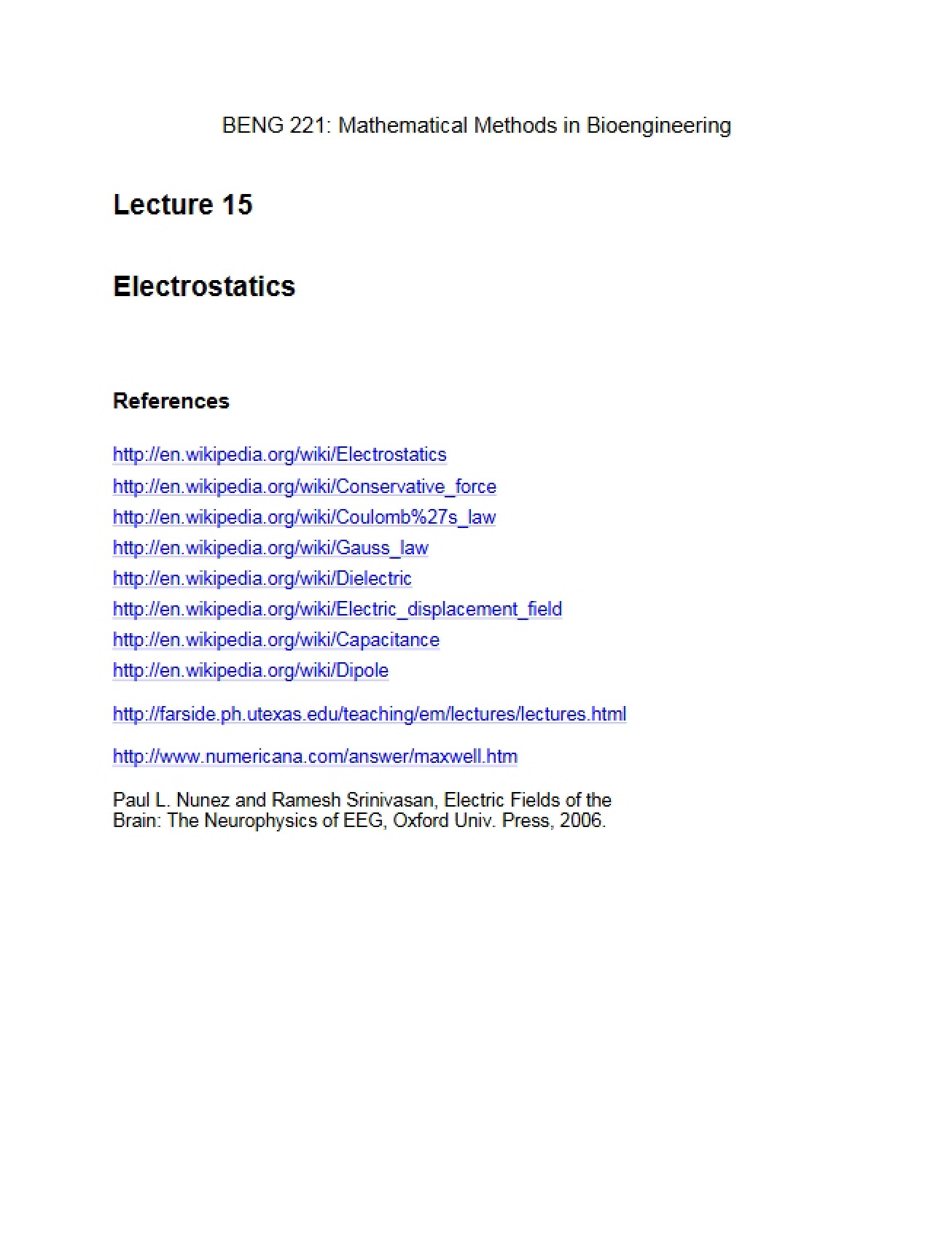 Electrostatics