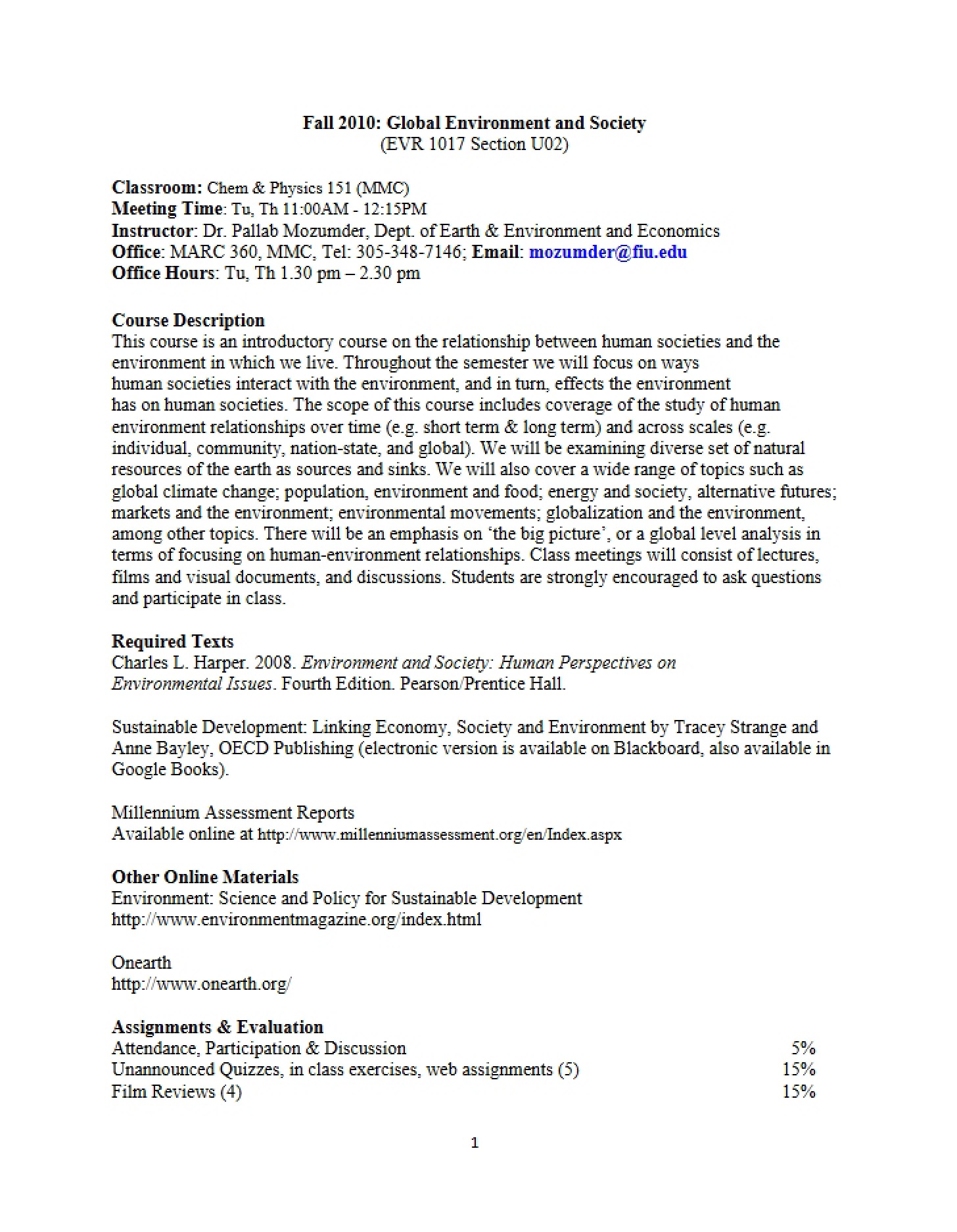 Syllabus Overview