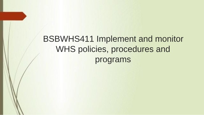 WHS Policies - A Guide to Implementing and Monitoring