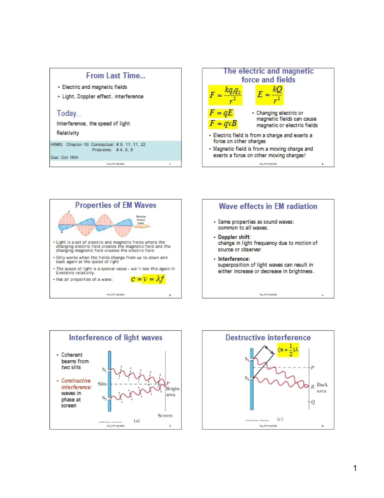 Physics 107 Summary