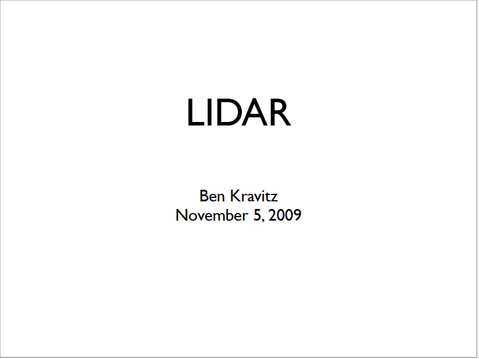 LIDAR Technology