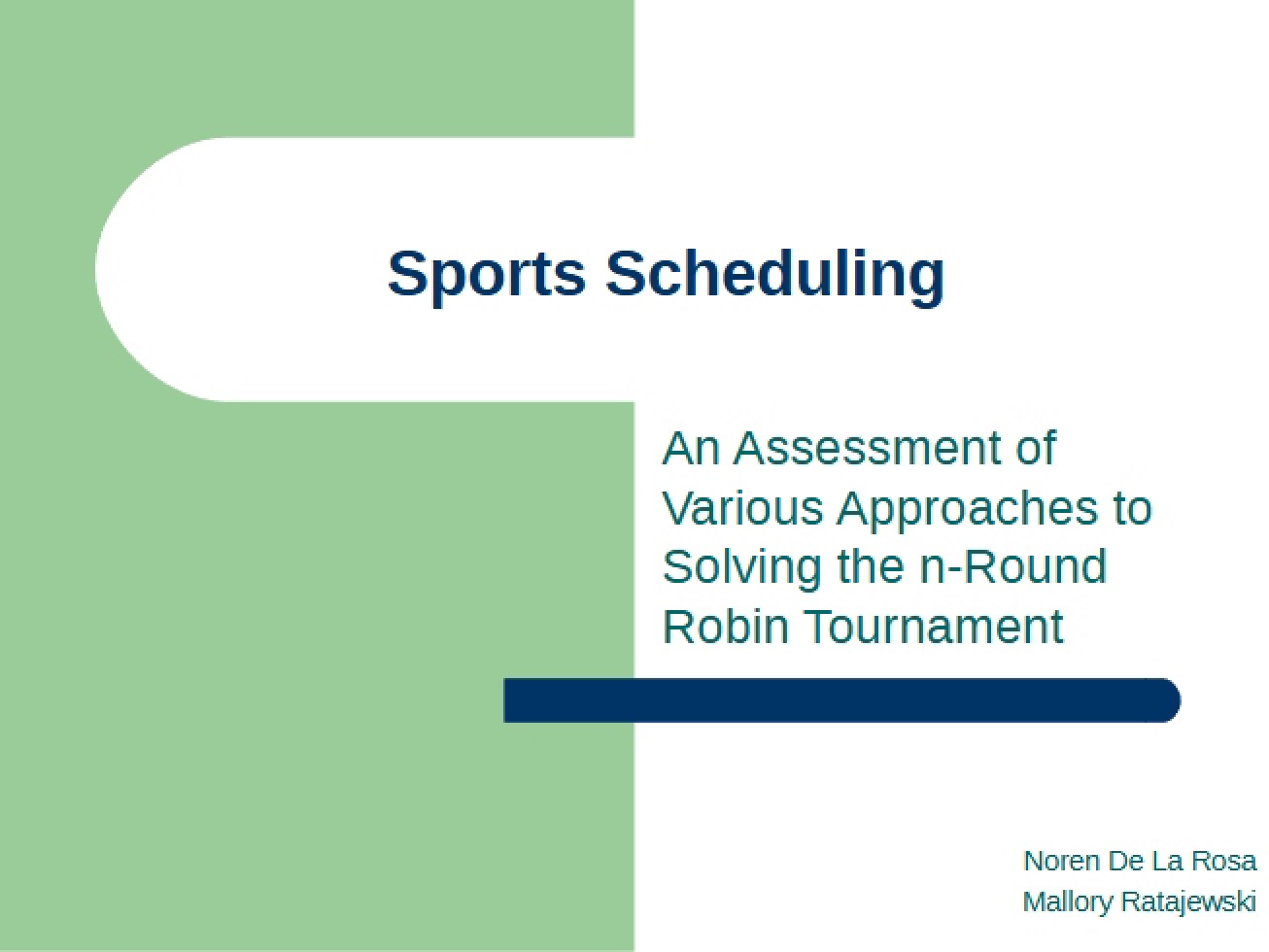 Scheduling of Sports