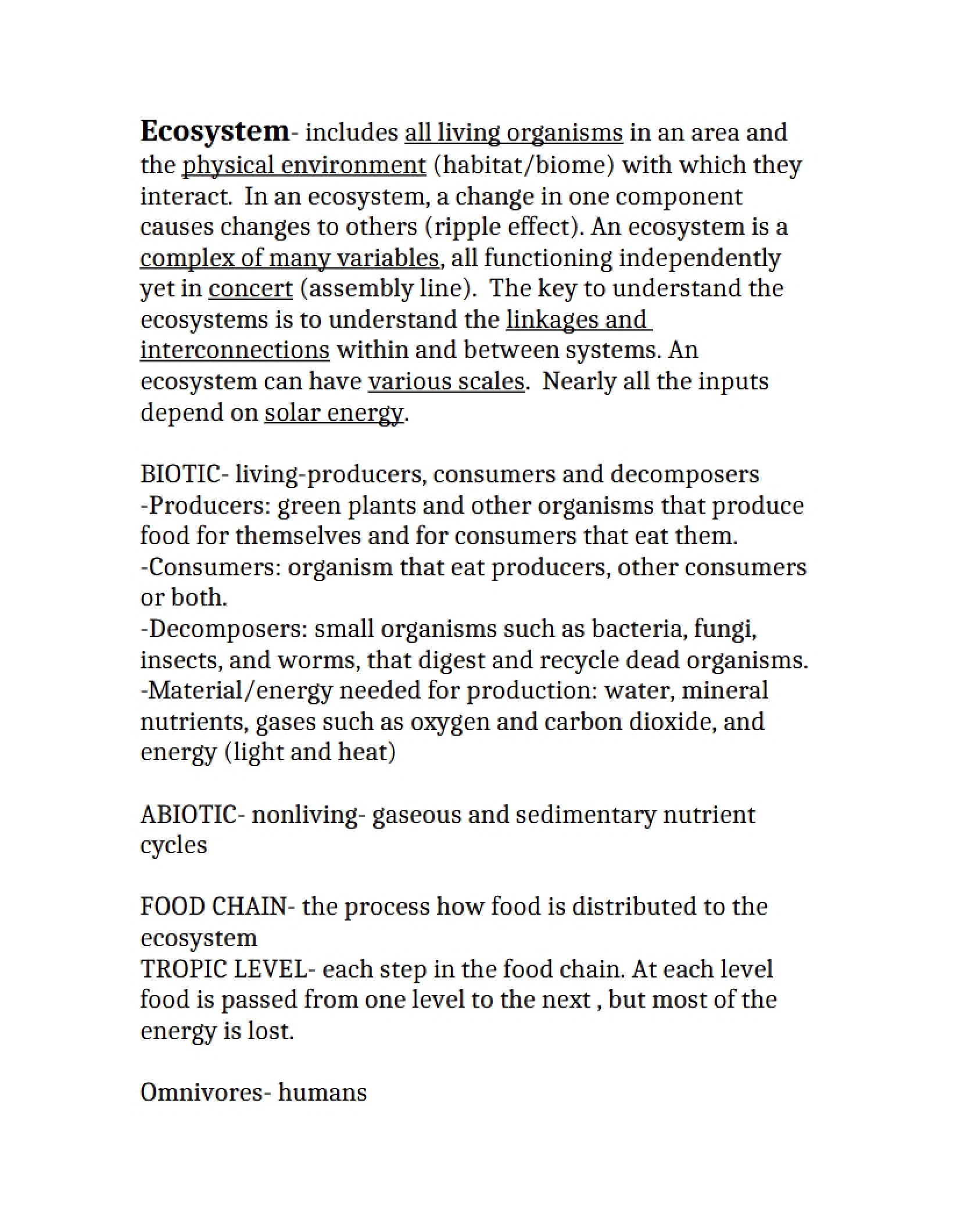 Ecological Systems