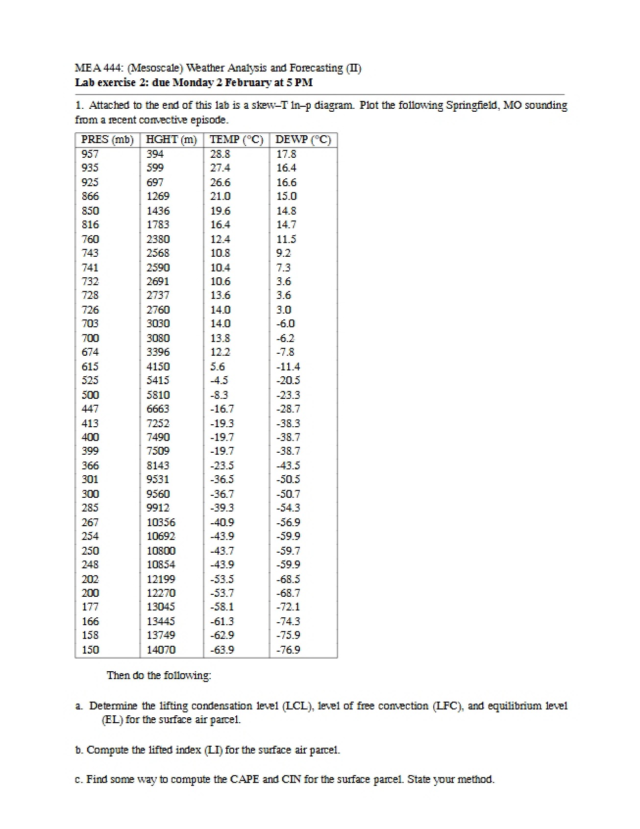 Analysis and Forecasting of Weather II - 5 Pages