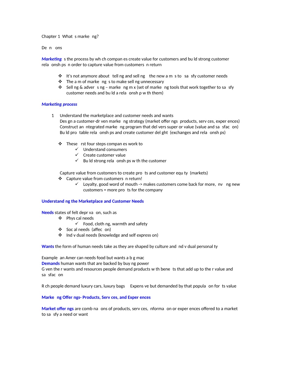 What is Marketing - Chapter 1