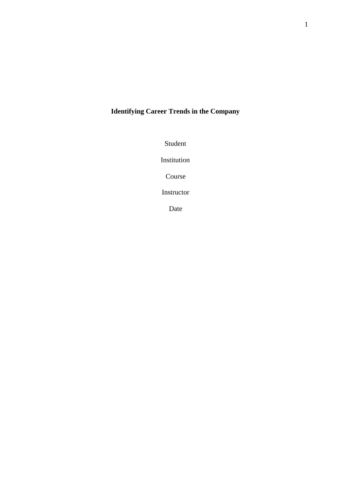Career Trends Identification in the Company